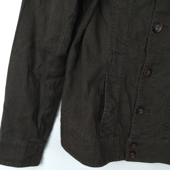 Worn Jeans Linen Blend Jacket Brown Size XS - Picture 4 of 9